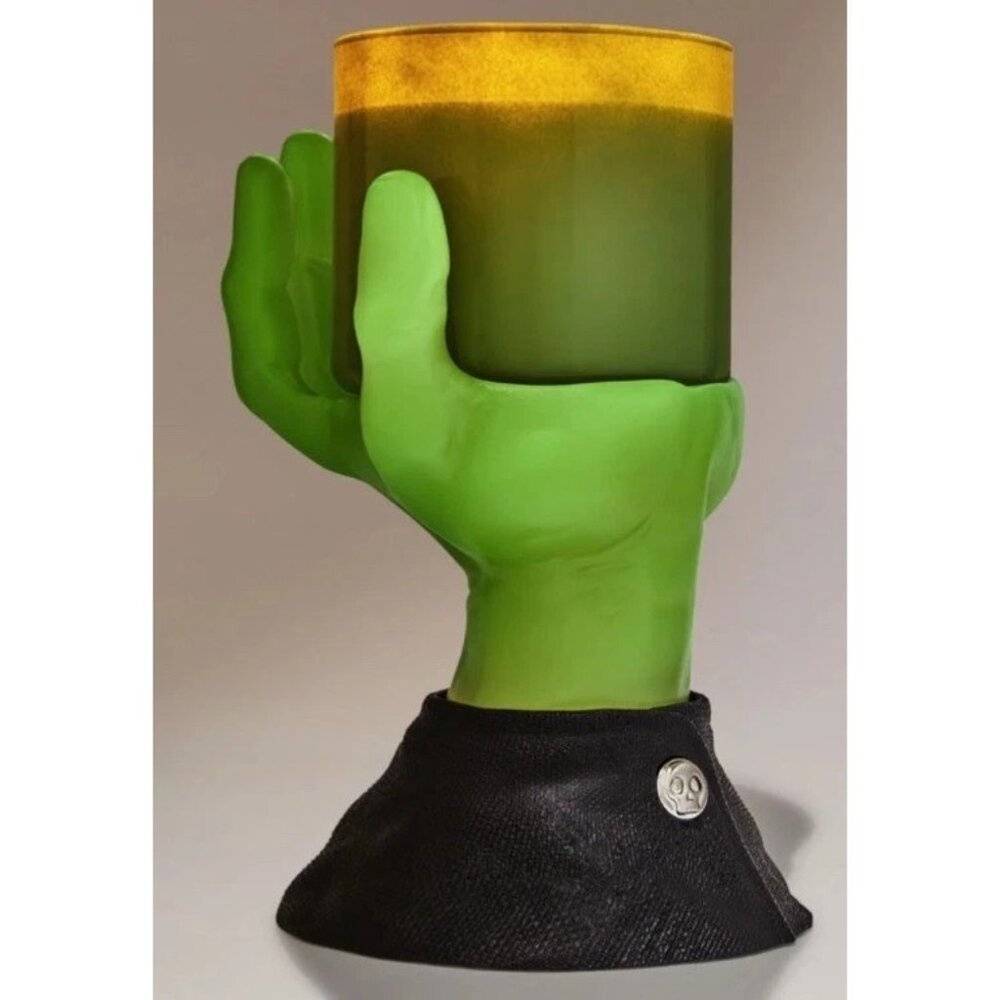 Bath And Body Works Glow-in-the-Dark Franken Hand Pedestal 3-Wick Candle Holder